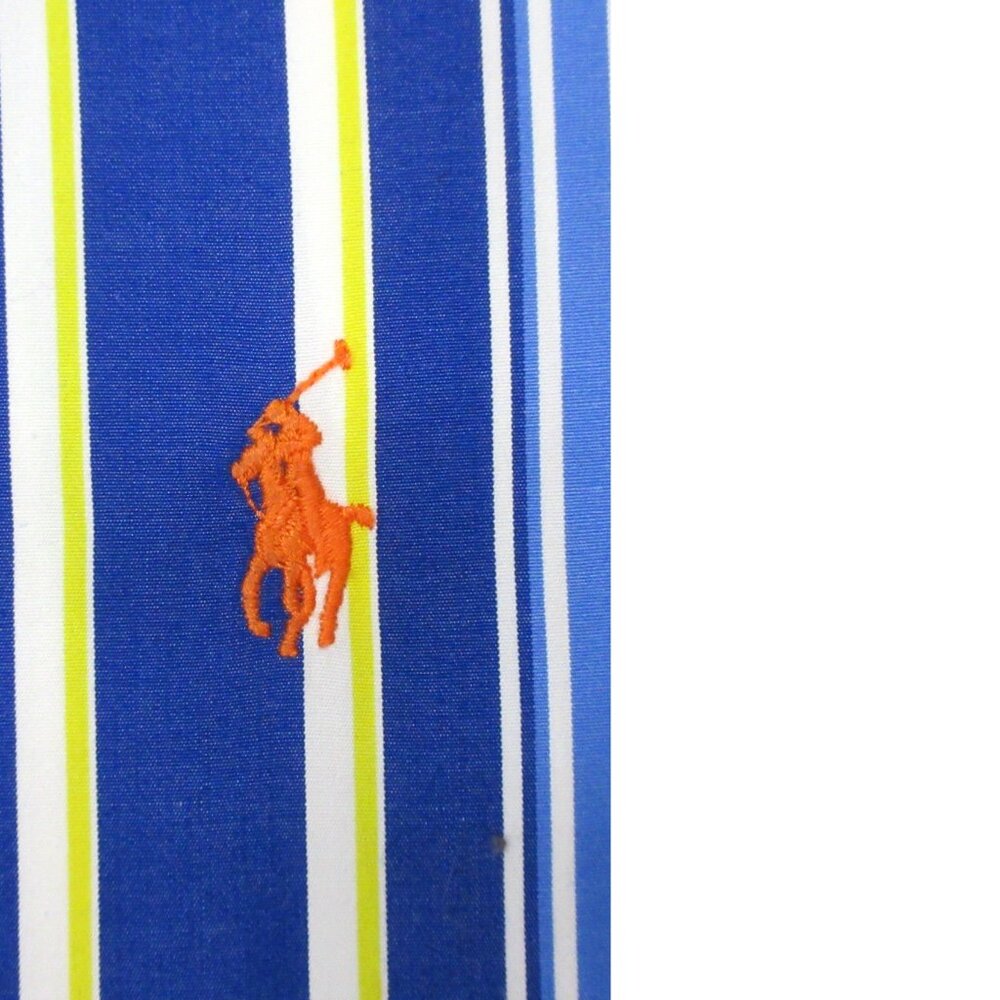 POLO RALPH LAUREN CLASSIC FIT 100% COTTON SHIRT BLUE STRIPE X-LARGE, XL - Picture 2 of 4